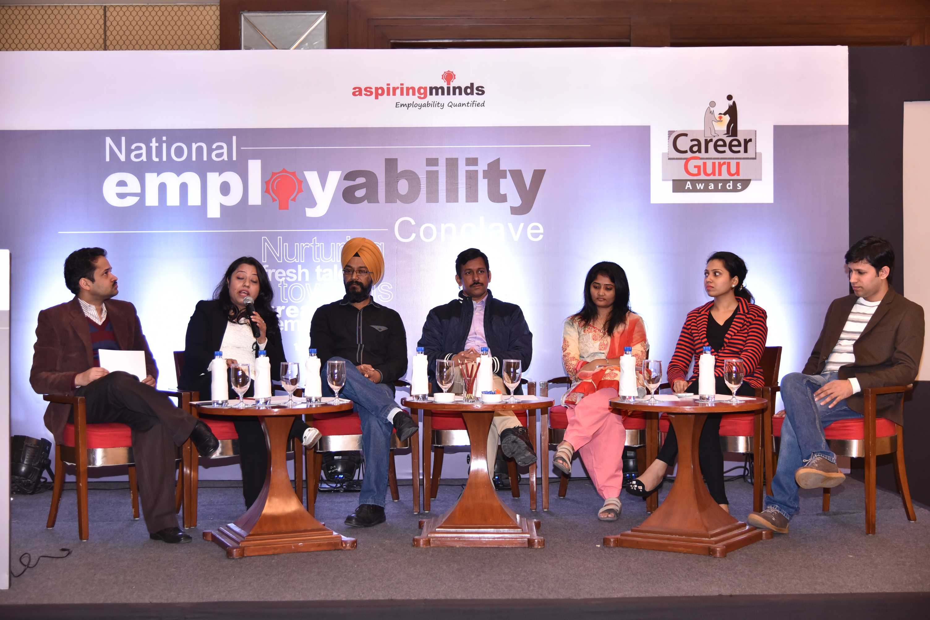 Panellists for the National Employability Conclave organised in New Delhi.