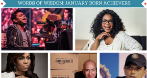 Success tips from January born achievers like Oprah Winfrey, AR Rahman, Jeff Bezos, Rahul Dravid and Michelle Obama.