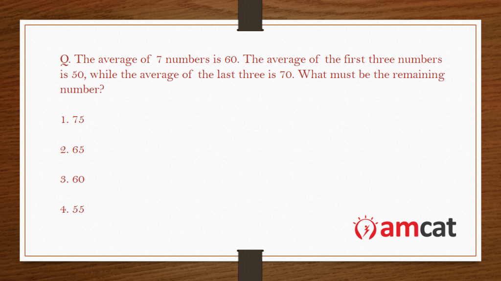 An example of basic mathematics solution in the quantitative ability module.