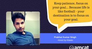 The AMCAT test journey for Prabhat Kumar.