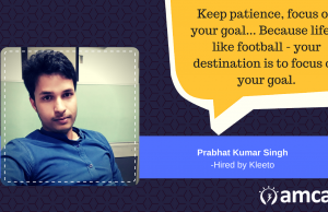 The AMCAT test journey for Prabhat Kumar.