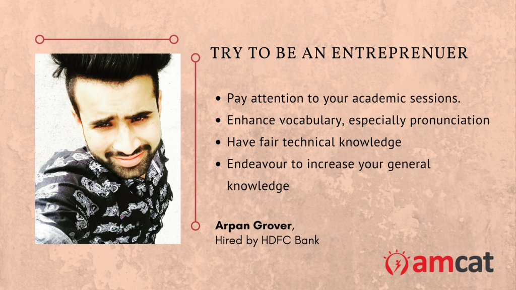 How Arpan Grover ended up with an HDFC job.