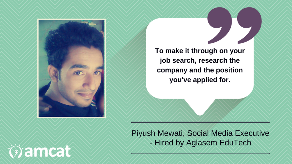 Piyush Mewati's journey towards becoming an Aglasem hire.