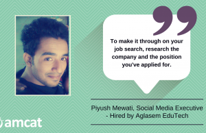 Piyush Mewati's journey towards becoming an Aglasem hire.