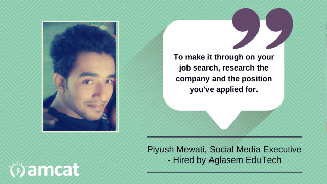 Piyush Mewati's journey towards becoming an Aglasem hire.