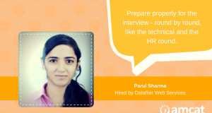 Learn how AMCAT helped this candidate in her job search journey.