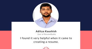 Aditya Kaushish helps us with a ResumeBuddy review.