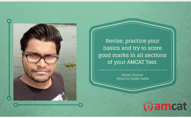 Aman Kumar gives us his AMCAT Testimonial.