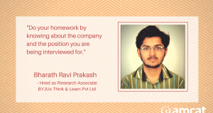 Bharath Ravi Prakash talks about how he got his job in BYJUs.