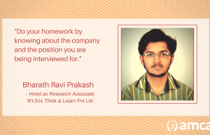 Bharath Ravi Prakash talks about how he got his job in BYJUs.