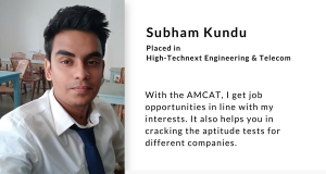Subham Kundu reviews his AMCAT experience in this AMCAT testimonial.