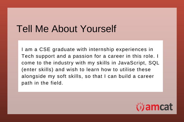 A model answer for a CSE graduate, asked the question - Tell Me About Yourself.