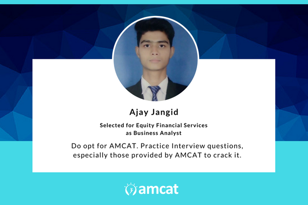 Ajay Jangid shares his AMCAT Success Story.