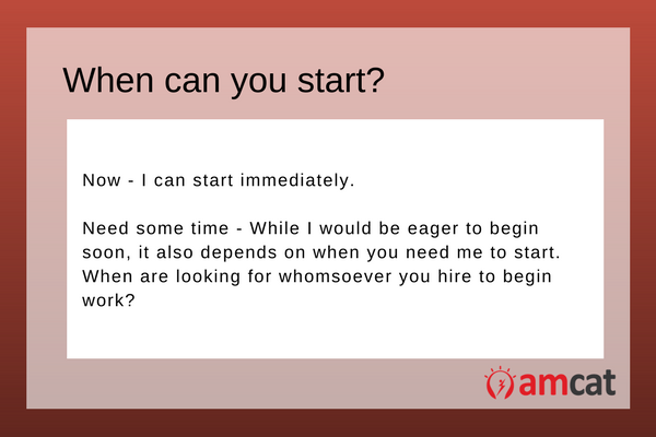 How to answer, 'When can you start'.