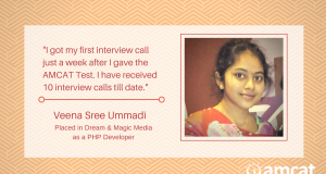 Learn how Veena Shree was able to succeed, thanks to a good AMCAT score.
