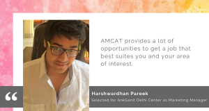 Harshwardhan Pareek talks about how he got his first interview call, courtesy the AMCAT.