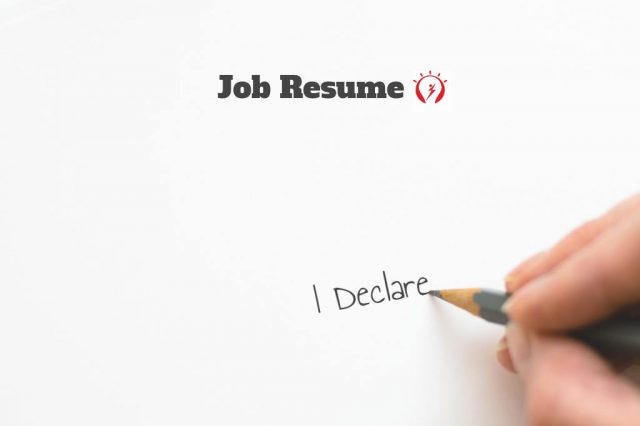 resume declaration