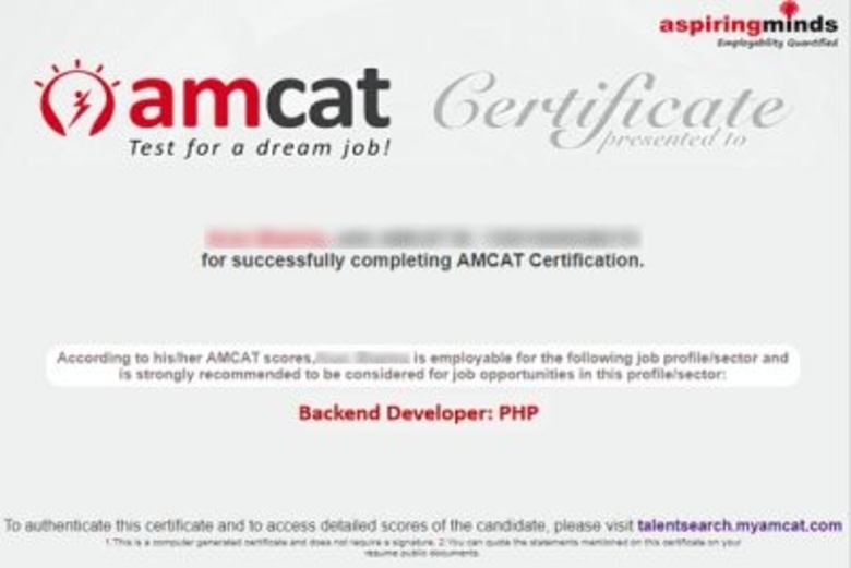 amcat certificates