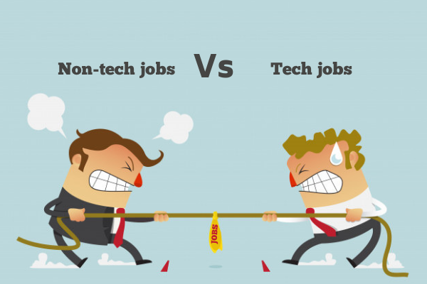 Non-tech jobs Vs tech jobs - who will win?