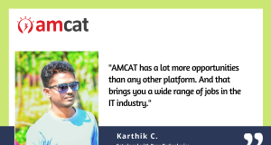 Karthik C. aced the off-campus placements with AMCAT.