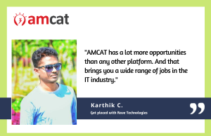 Karthik C. aced the off-campus placements with AMCAT.