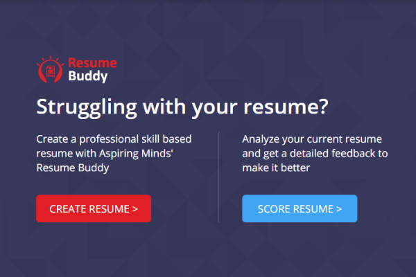 The first step in using Resume Buddy as a resume builder tool.
