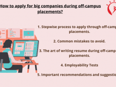 How to apply for big companies during off campus placements