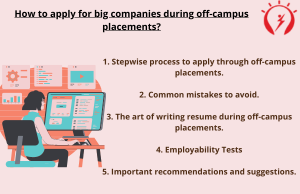 How to apply for big companies during off campus placements