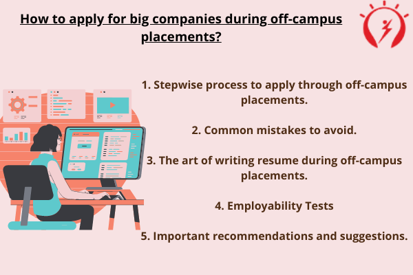 How to apply for big companies during off campus placements