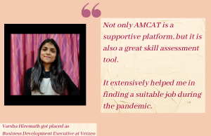 Varsha Hiremath got placed as Business Development Executive at Verzeo