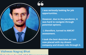 Vishwas Nagraj Bhat Got placed with J&S Management