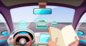 A self-driving car, also known as an autonomous vehicle or a driverless car, is a vehicle that travels between destinations without the assistance of human.