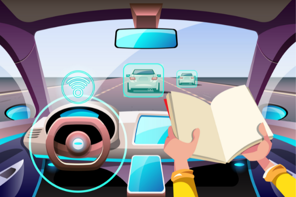 A self-driving car, also known as an autonomous vehicle or a driverless car, is a vehicle that travels between destinations without the assistance of human.