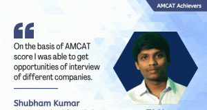 Shubham was enthusiastic about his career choices and had full confidence in AMCAT.