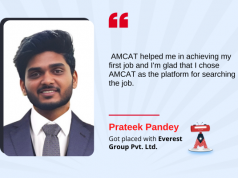 AMCAT helped me to get my first job and I’m glad that I chose AMCAT/